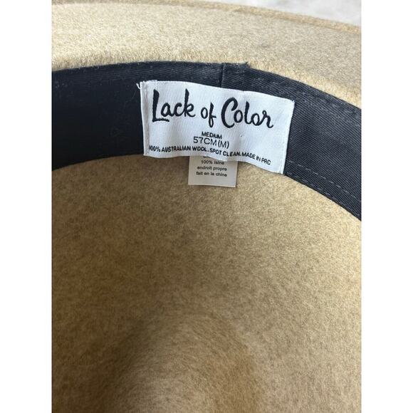 Lack of Color Carlo Mack Wool Fedora Hat Size 57 CM Medium